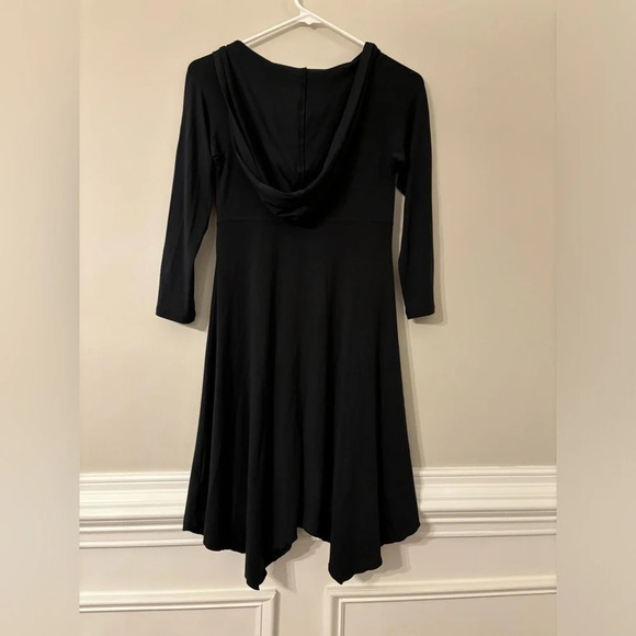 Athleta Lightweight Hooded Long Sleeve Asymmetric Hem Fit Flare Dress X-Small - Picture 2 of 8